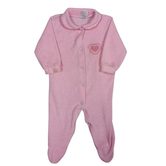 Vintage Carter's Made in USA Pajama One Piece Medium 12-17 LBS. Pastel Pink Snap - Picture 3 of 10